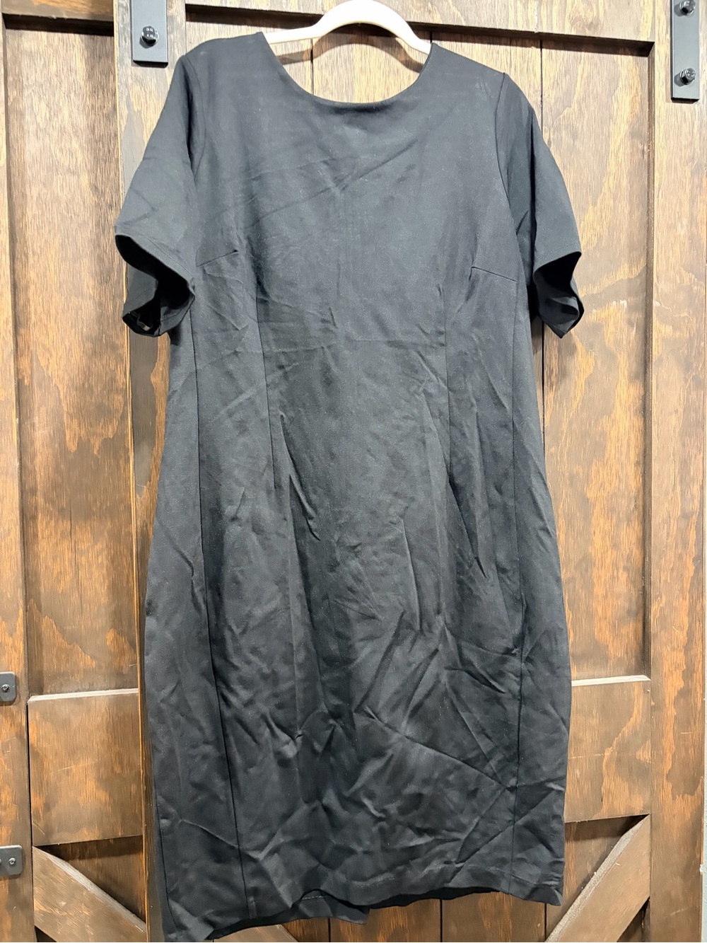 Lane Bryant Black Short Sleeve Midi Shift Dress
